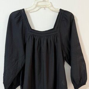 Madewell Women's Bishop Sleeve Square Neck Top/Blouse